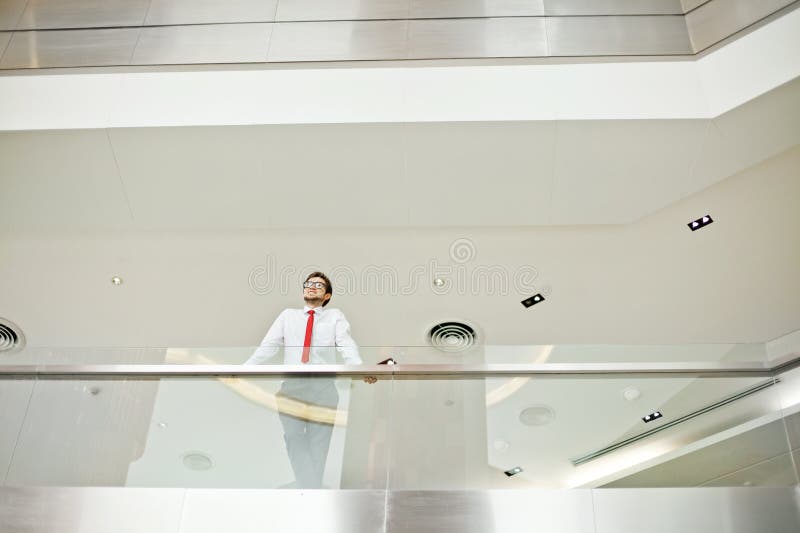 Directeur dans l'immeuble de bureaux moderne images libres de droits Directeur dans l'immeuble de bureaux moderne images libres de droits