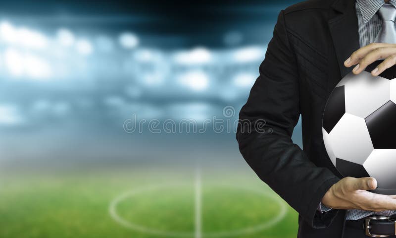 Directeur du football dans le stade images libres de droits Directeur du football dans le stade images libres de droits