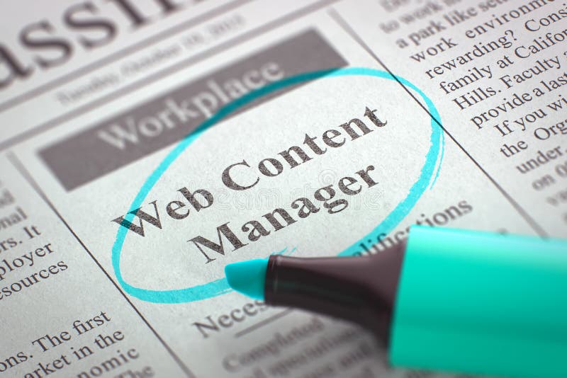Directeur Hiring Now de contenu Web 3d illustration stock Directeur Hiring Now de contenu Web 3d illustration stock
