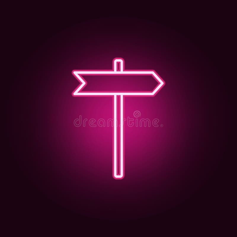 Direction arrow neon icon. Elements of web set. Simple icon for websites, web design, mobile app, info graphics royalty free illustration