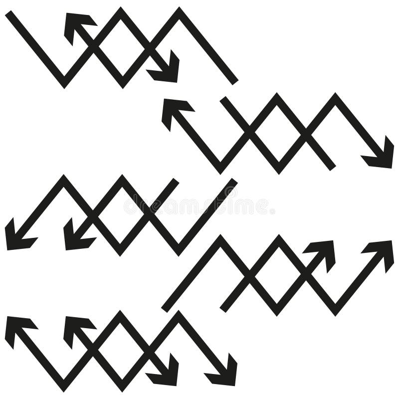 Direction arrow symbols. Navigation pointer icons. Vector movement indicators. Directional guide elements. royalty free illustration