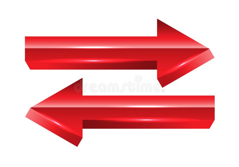 Direction rouge 3D d'échange de flèche sur le vecteur blanc de fond illustration de vecteur Direction rouge 3D d'échange de flèche sur le vecteur blanc de fond illustration de vecteur