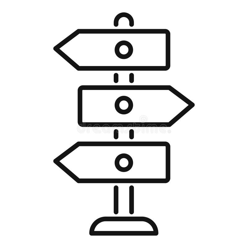 Indicator direcție afișând diferite căi și opțiuni vector illustration