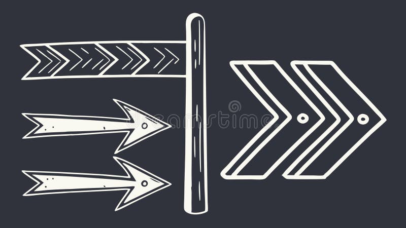 Directional arrows icon, representing navigation, guidance, and wayfinding symbols vector design Generative AI stock illustration