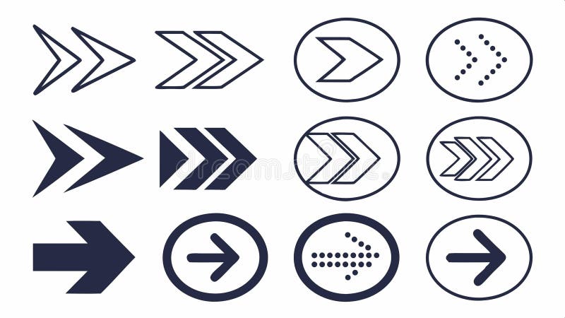 Directional arrows set, navigation icons for UI and graphic design projects vector design Generative AI stock illustration