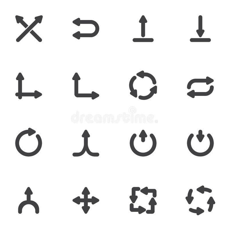 Directional arrows vector icons set royalty free illustration