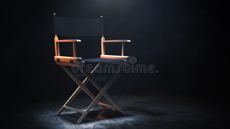 Director Chair, Movie Clapper and Megaphone in the Volumetric Light on ...