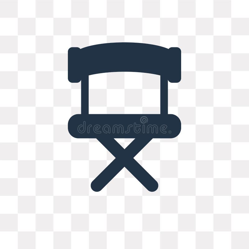 Director Film Chair Vector Icon Isolated on Transparent Background