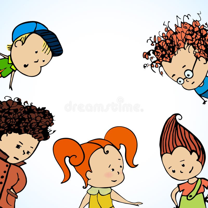 Dirigez beaucoup de salutations d'enfants illustration de vecteur Dirigez beaucoup de salutations d'enfants illustration de vecteur