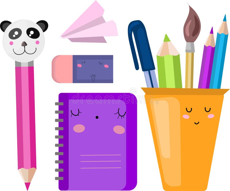 Dirigez l'ensemble, la collection, illustration avec des fournitures scolaires De nouveau ? l'?cole illustration stock Dirigez l'ensemble, la collection, illustration avec des fournitures scolaires De nouveau ? l'?cole illustration stock
