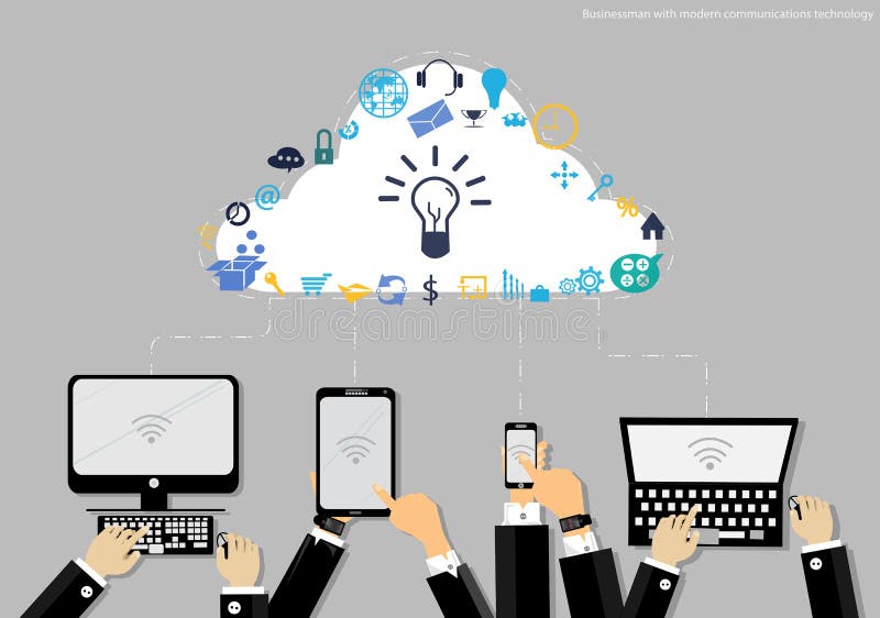 Dirigez l'homme d'affaires avec les formes modernes de comprimé d'icône de technologie et d'affaires des communications Utilisé p illustration de vecteur Dirigez l'homme d'affaires avec les formes modernes de comprimé d'icône de technologie et d'affaires des communications Utilisé p illustration de vecteur