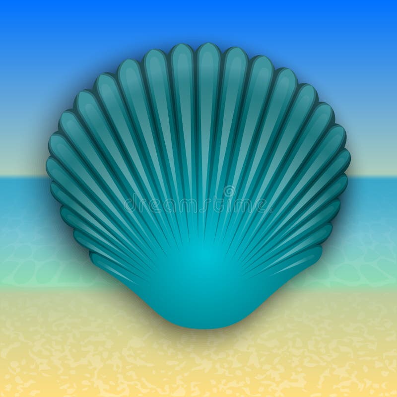Dirigez l'illustration bleue de coquille sur la mer d'été illustration stock Dirigez l'illustration bleue de coquille sur la mer d'été illustration stock
