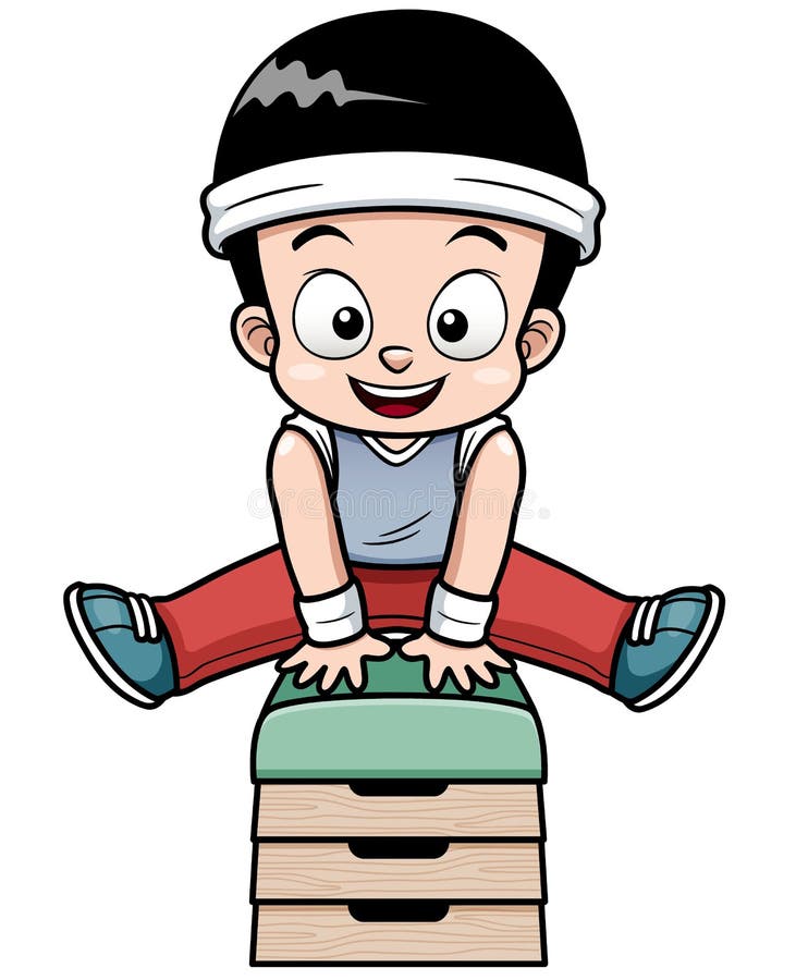 Un garçon sautant le mâle gymnastique illustration stock Un garçon sautant le mâle gymnastique illustration stock