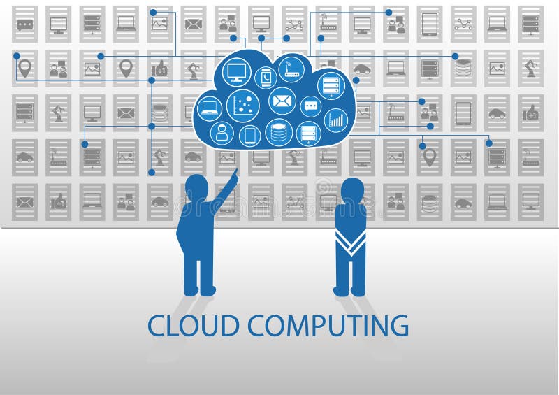 Dirigez l'illustration des personnes d'icône pour le calcul de nuage illustration de vecteur Dirigez l'illustration des personnes d'icône pour le calcul de nuage illustration de vecteur