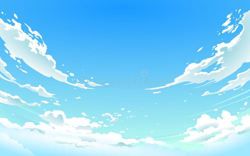 Dirigez l'illustration du ciel nuageux dans le style d'Anime