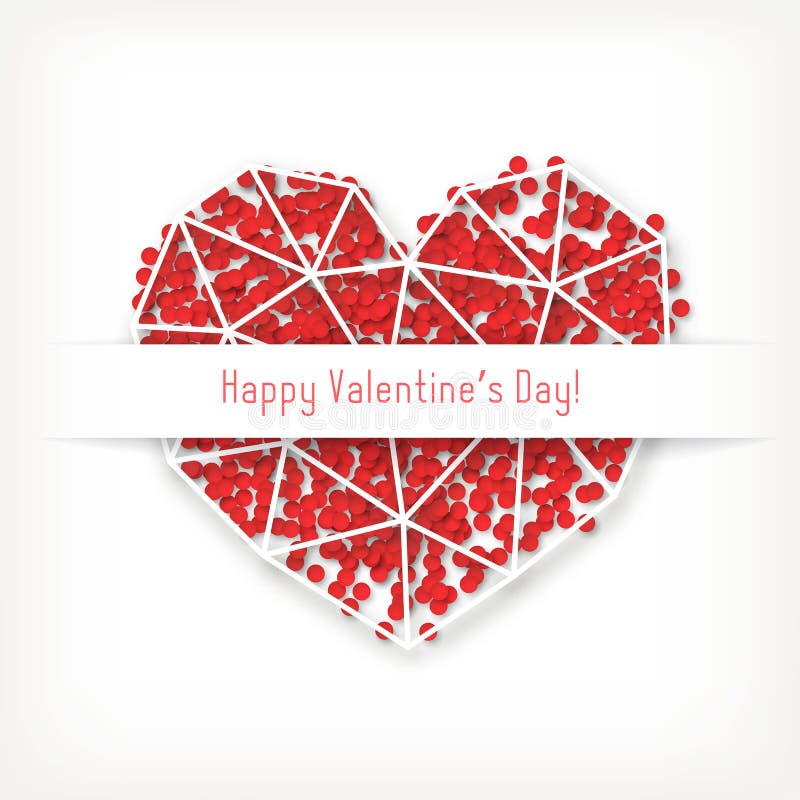 Dirigez La Carte De Jour Du S De Valentine Avec Le Coeur De Diamant Fait De Triangles Sur Le Fond Fonce De Bokeh D Or Illustration De Vecteur Illustration Du Luxe