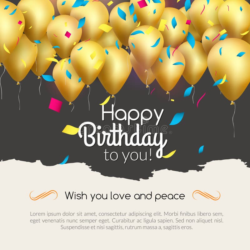Dirigez La Carte De Joyeux Anniversaire Avec Les Ballons Et Les Confettis D Or Invitation De Partie Illustration De Vecteur Illustration Du Conception Couleur Dirigez La Carte De Joyeux Anniversaire Avec Les Ballons Et Les Confettis D Or Invitation De Partie Illustration De Vecteur Illustration Du Conception Couleur