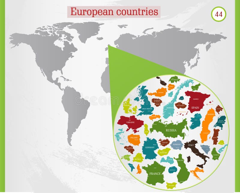 Dirigez La Carte Du Monde Avec Les Pays De Leurope