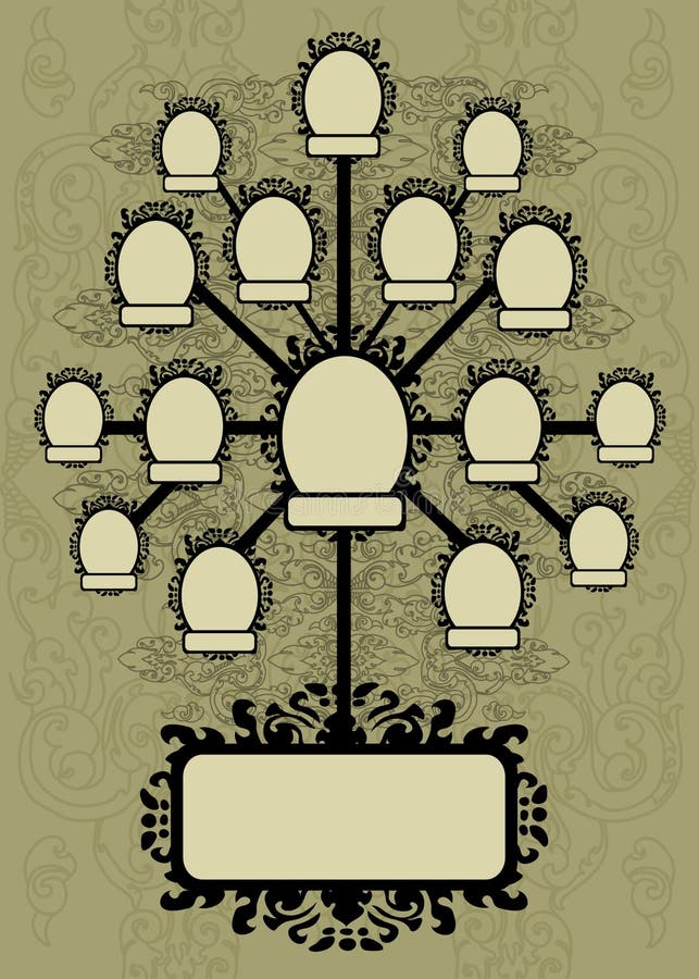 Dirigez la conception d'arbre généalogique avec des trames illustration stock Dirigez la conception d'arbre généalogique avec des trames illustration stock