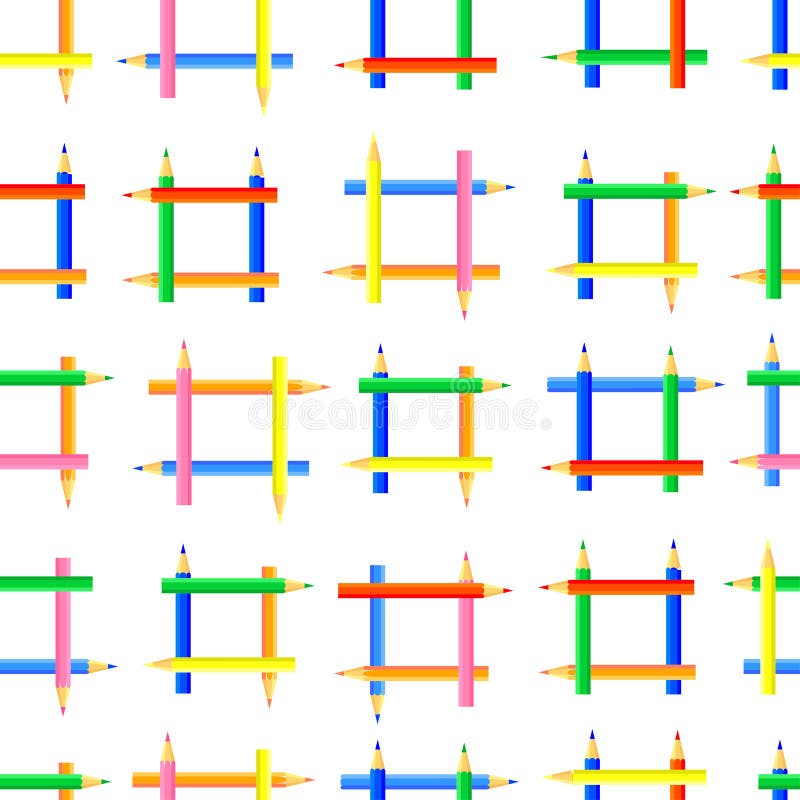 Dirigez la configuration sans joint Cadres carr?s cr??s des crayons color?s illustration stock Dirigez la configuration sans joint Cadres carr?s cr??s des crayons color?s illustration stock