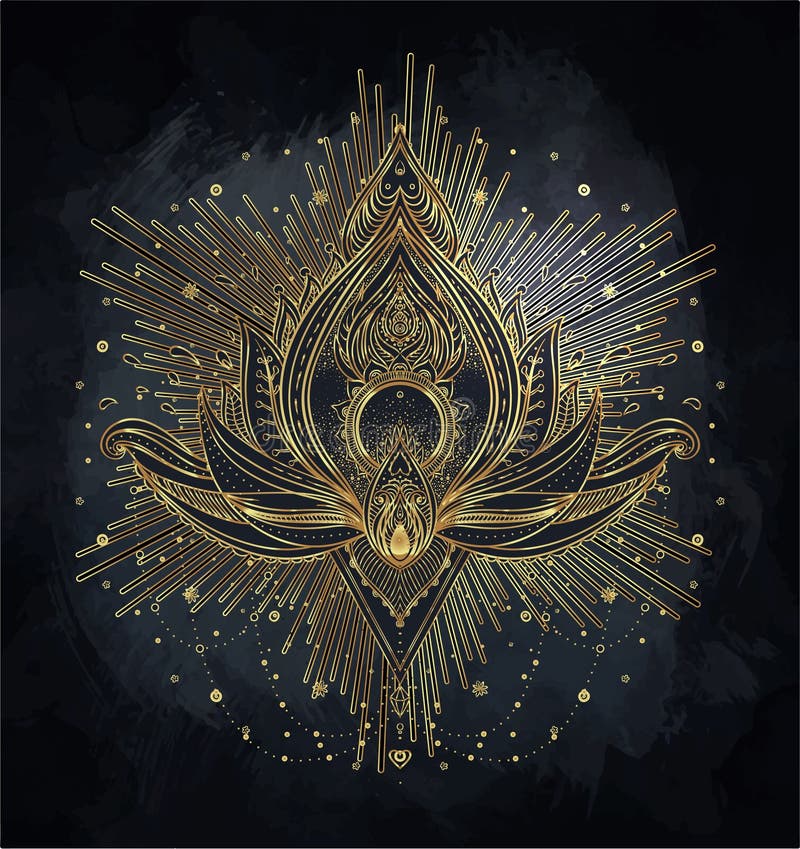 Dirigez la fleur de Lotus ornementale, art ethnique, pai indien modelé illustration libre de droits Dirigez la fleur de Lotus ornementale, art ethnique, pai indien modelé illustration libre de droits