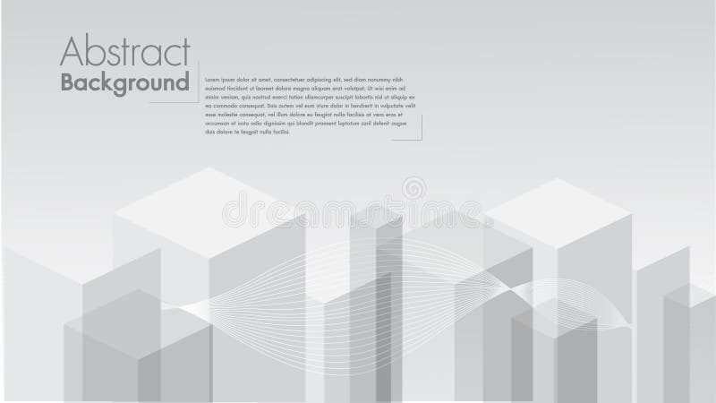 Vector Abstract white background geometric shape from gray cubes. White squares space for text edit. Vector Abstract white background geometric shape from gray cubes. White squares space for text edit.