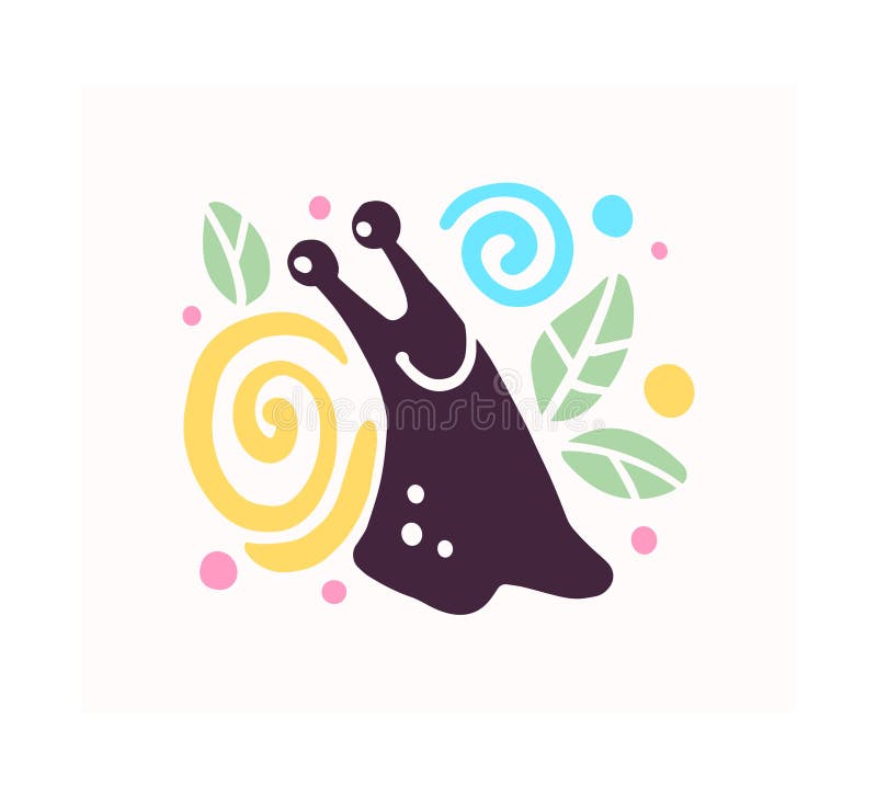 Dirigez la silhouette tirée par la main drôle mignonne plate d'escargot d'isolement sur le fond blanc illustration libre de droits Dirigez la silhouette tirée par la main drôle mignonne plate d'escargot d'isolement sur le fond blanc illustration libre de droits