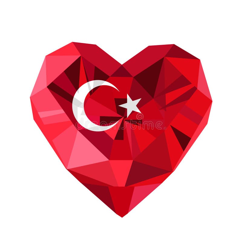 Dirigez le coeur turc de bijoux avec le drapeau de la république turque illustration stock Dirigez le coeur turc de bijoux avec le drapeau de la république turque illustration stock