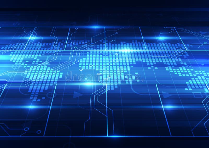 Dirigez le concept global numérique de technologie, fond abstrait illustration stock Dirigez le concept global numérique de technologie, fond abstrait illustration stock