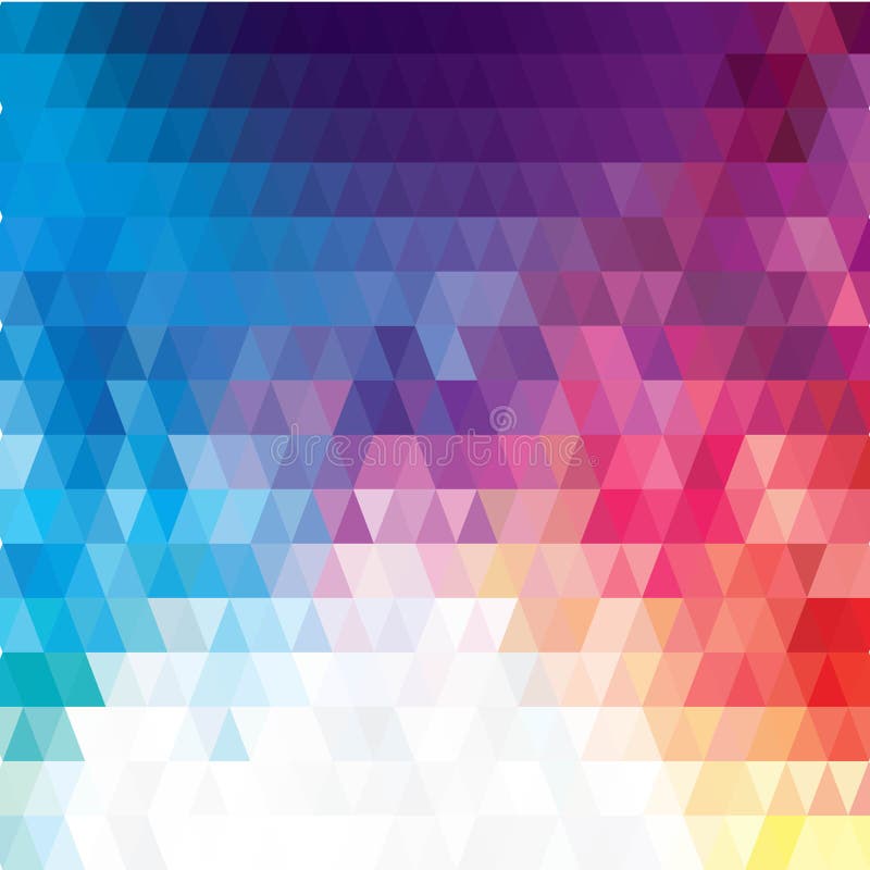 Vector abstract irregular polygon background with a triangular pattern in full color rainbow spectrum colors. Vector abstract irregular polygon background with a triangular pattern in full color rainbow spectrum colors