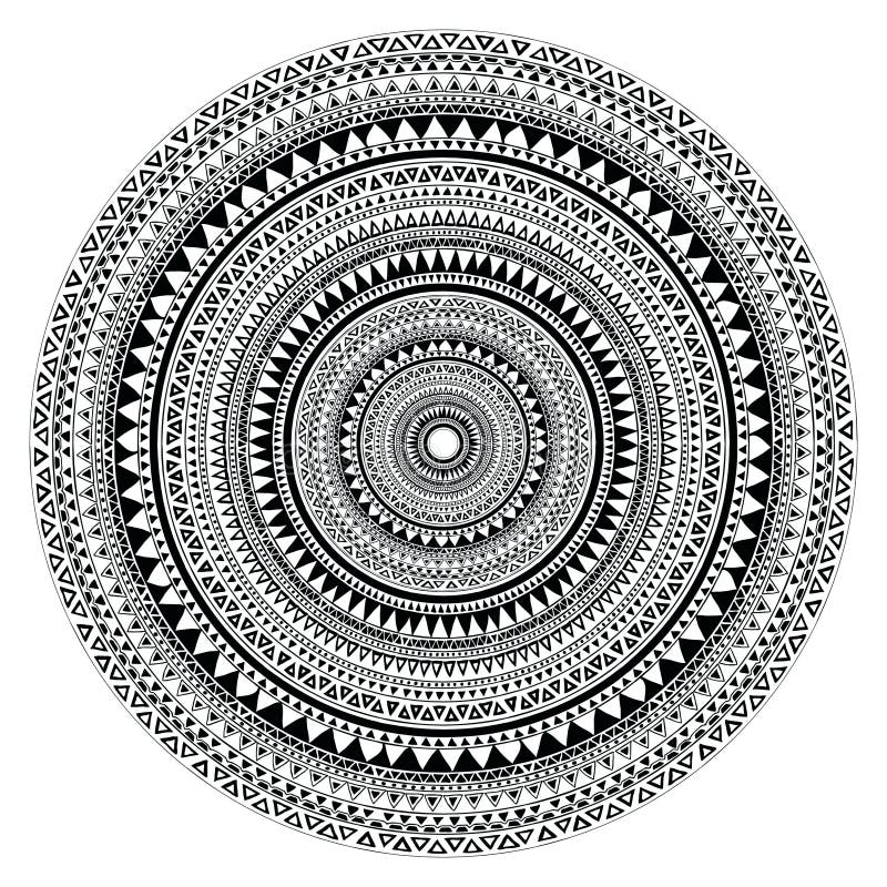 Dirigez le modèle géométrique aztèque folklorique tribal en cercle illustration de vecteur Dirigez le modèle géométrique aztèque folklorique tribal en cercle illustration de vecteur