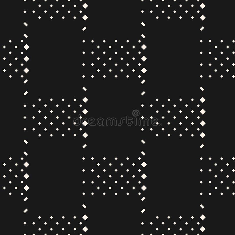 Dirigez le modèle sans couture géométrique monochrome minimal avec de petits éléments, places illustration stock Dirigez le modèle sans couture géométrique monochrome minimal avec de petits éléments, places illustration stock