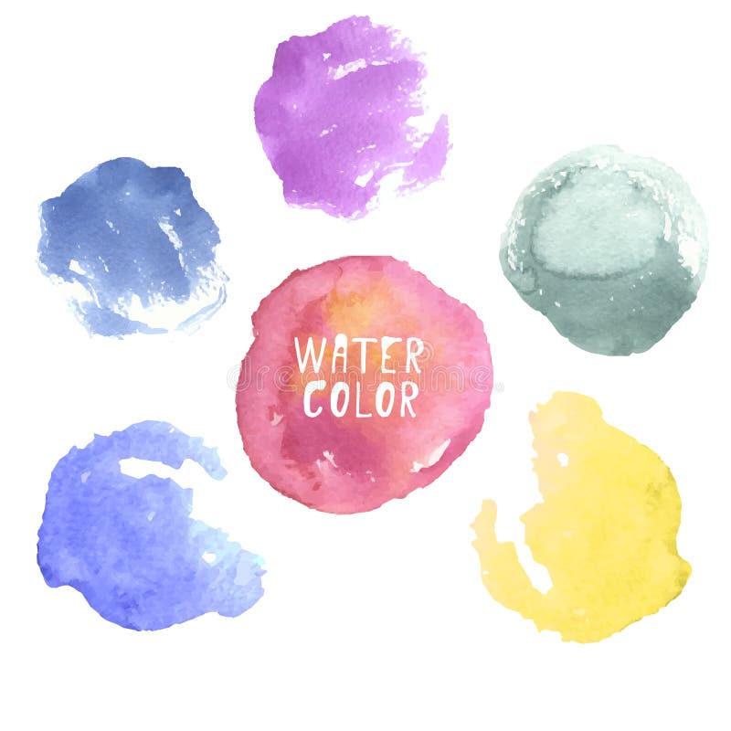 Dirigez les cercles tirés par la main colorés d'aquarelle, pointillez, éclaboussez, des taches sur le fond blanc Gouttes décorati illustration stock Dirigez les cercles tirés par la main colorés d'aquarelle, pointillez, éclaboussez, des taches sur le fond blanc Gouttes décorati illustration stock