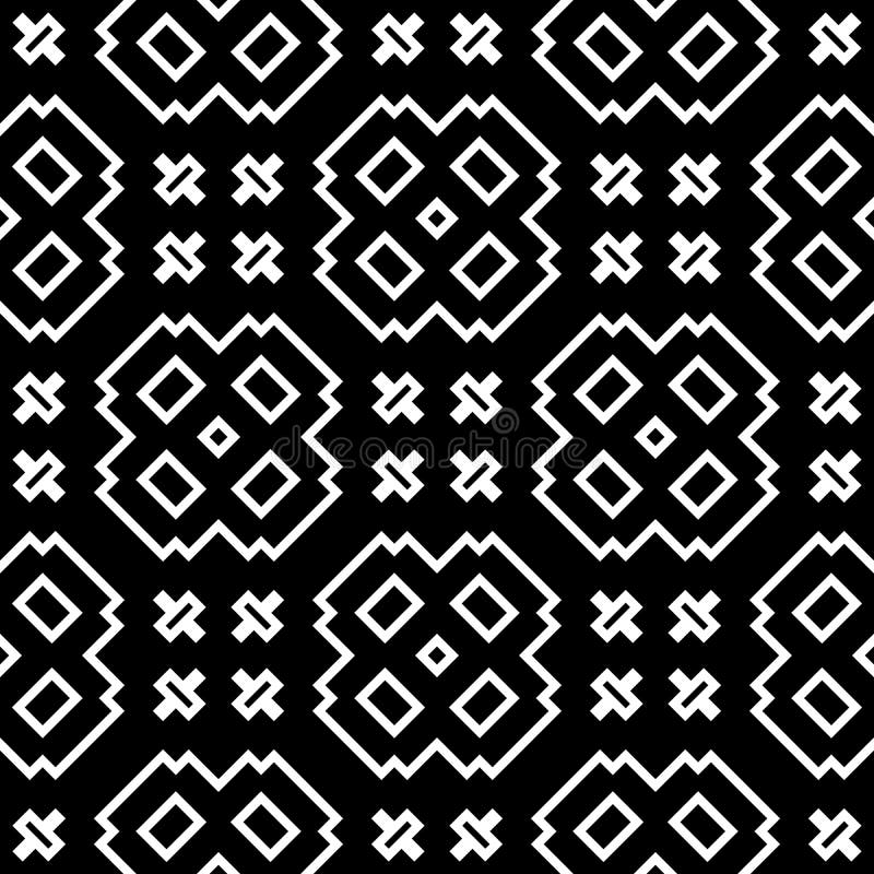 Dirigez rétro la conception noire et blanche sans couture de modèle. Ce modèle est papier peint de site Web et impression de la coupe de laser et conception sans couture de polka florale d'illustrations de vecteur de calibre de logo de Web d'impression de couverture de livre de la rétro