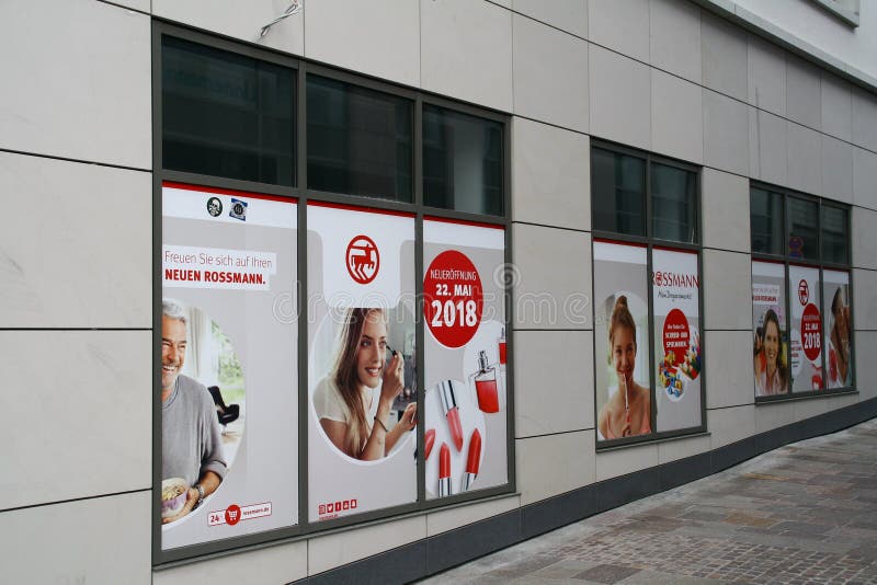 Entrance of a Rossmann Store. The Rossmann GmbH commonly known as Rossmann  Drogeria Parfumeria Cosmetic Shop is the second largest drugstore chain bas  Stock Photo - Alamy