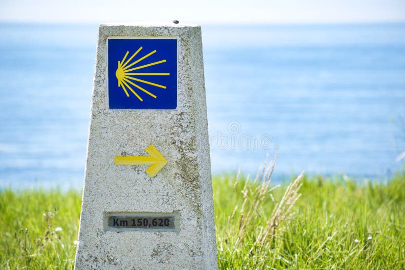 Camino De Santiago Shell Mark Stock Photo Image Of House Pavement