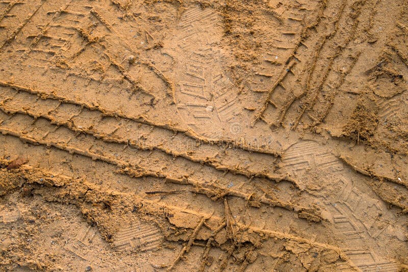 Dirt road traffic way with tire tracks of many type of vehicles stock images Dirt road traffic way with tire tracks of many type of vehicles stock images