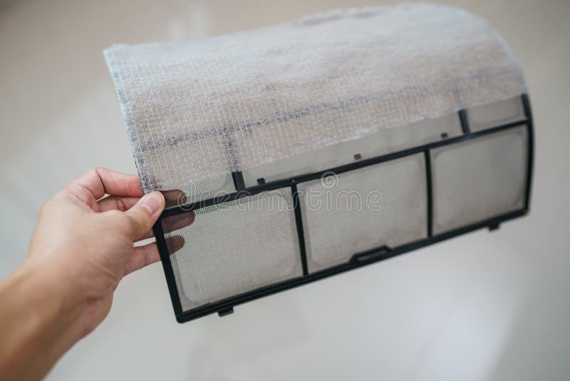 Dirty Air Conditioner Filter Need Cleaning Stock Photo Image of house