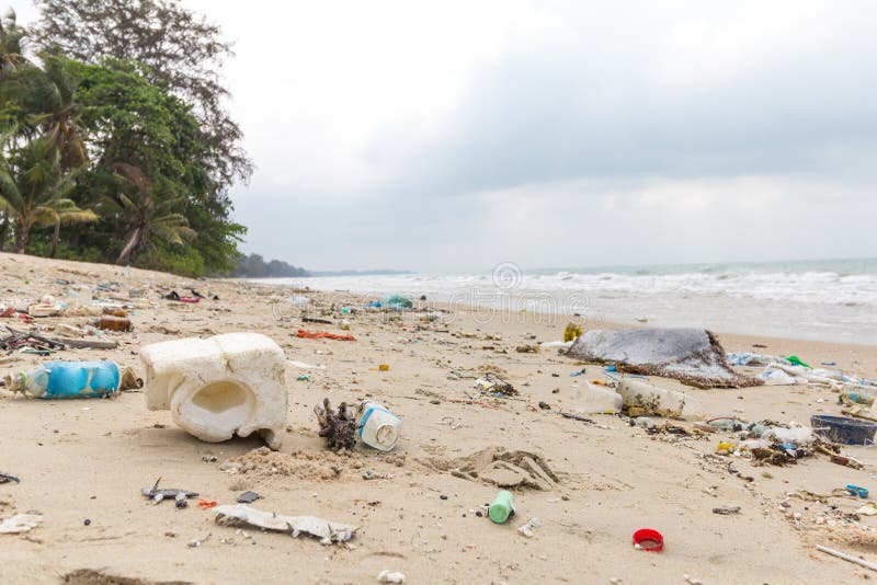 Dirty Beaches.Caused by the Dumping of Undisciplined. Stock Image