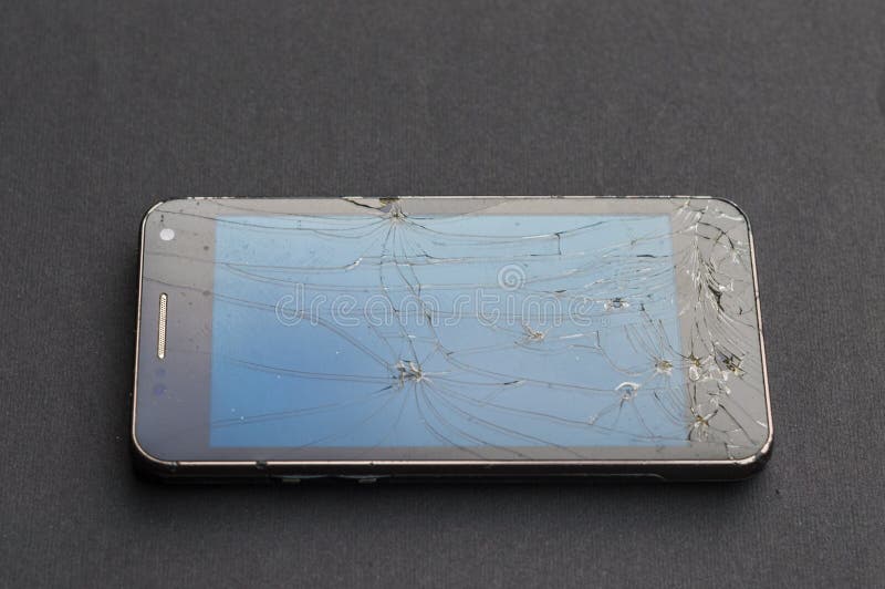 A broken smartphone. stock image. Image of demolished 56394847