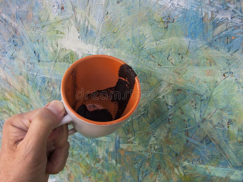 Dirty coffee cup stock image. Image of closeup, human 129295807