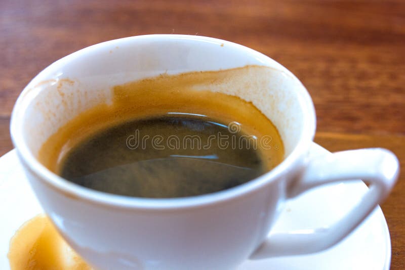 Dirty Cup of Coffee Espresso. Stock Photo - Image of dirty, cafe: 48266146