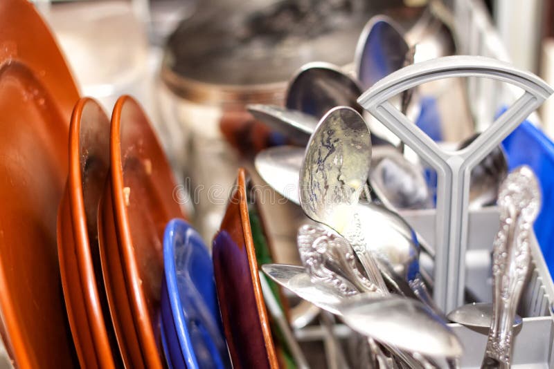 Dirty Dishes in the Dishwasher Stock Photo Image of cleanse