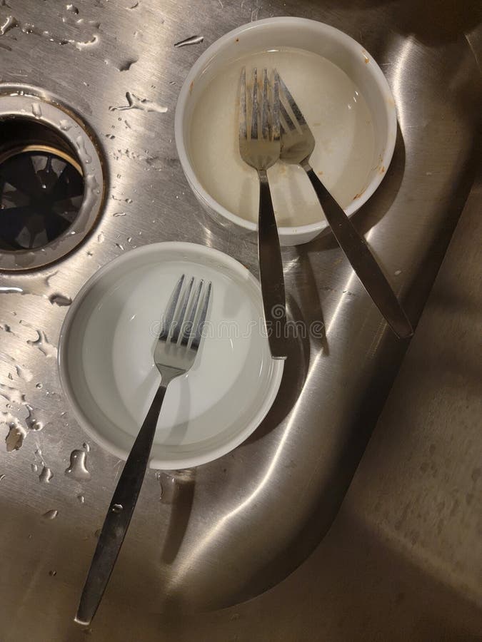 Dirty Dishes in Stainless Steel Sink Stock Photo Image of dirty