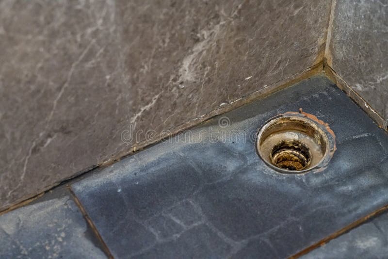 Dirty Drain in Bathroom Dirty Drain in Bathroom Close Up Has Dirty