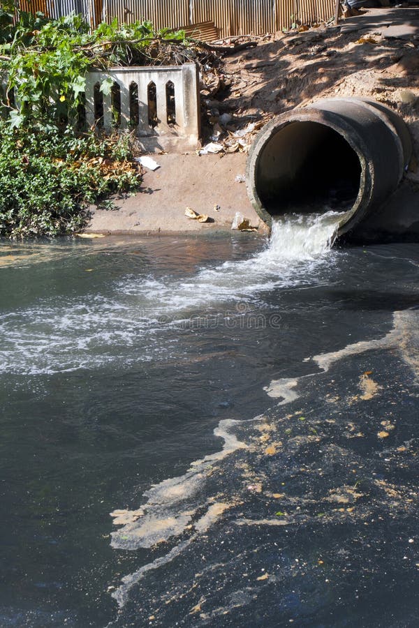 Dirty Drain, Water Pollution in River Stock Image - Image of nature ...