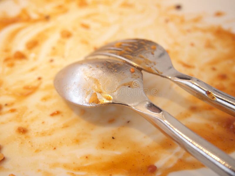 Dirty Empty Plate, after the Meal is Finished Stock Image - Image of ...