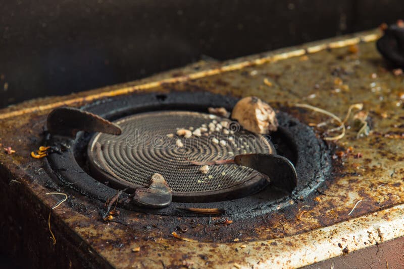Dirty gas stove stock photo. Image of close, domestic 70084790