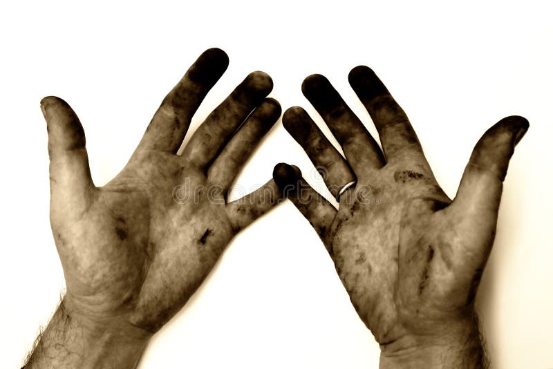 Dirty hands of a man stock image. Image of hand, poverty 85030625