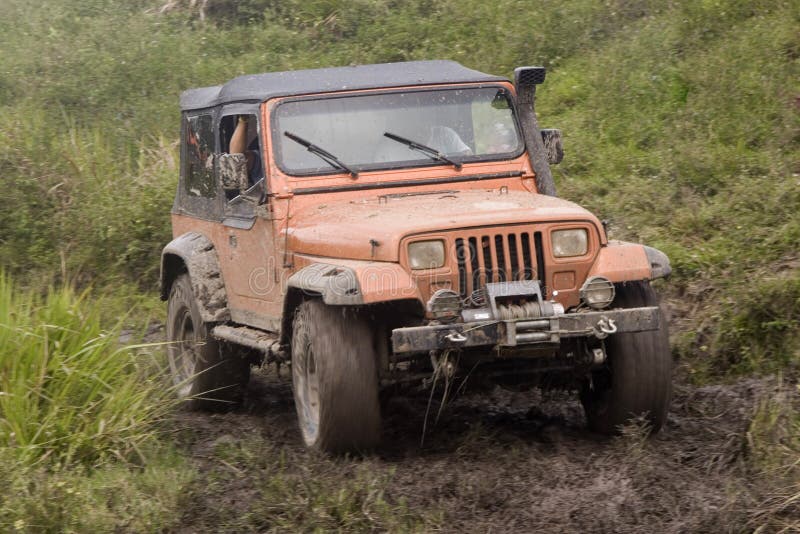 Dirty jeep on competition